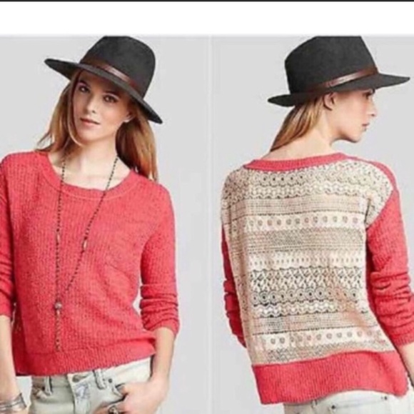 Free People Sweaters - FREE PEOPLE Sweet Jane Crocheted Back Sweater